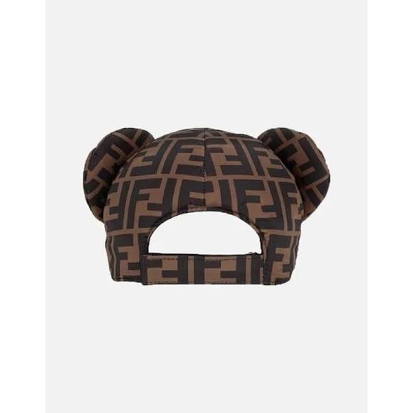 $850! Fendi Kids - Unisex FF Print Bear Cap Brown - 11 / Brown - Picture 4 of 8